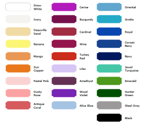 Fabric and Color Chart - Tutu Étoile